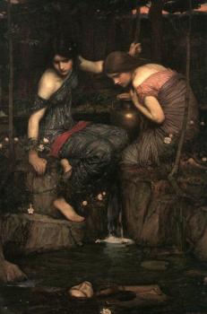 John William Waterhouse : Nymphs finding the Head of Orpheus II